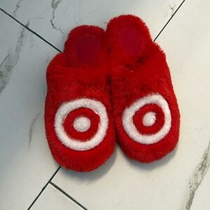 TARGET Adult Bullseye Scuff Slippers Wondershop Red W 7/8